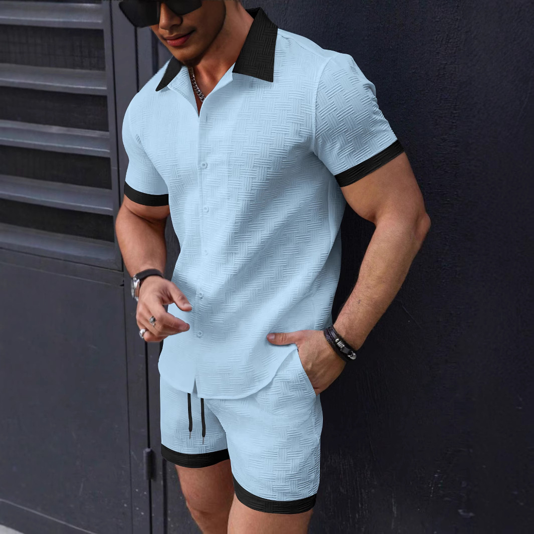 Short Linen Drawstring - Conjunto de roupa masculina da moda,