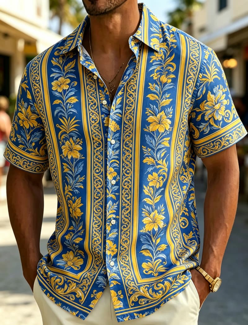 Resort Shirt Floral - Camisa Masculina de Manga Curta com