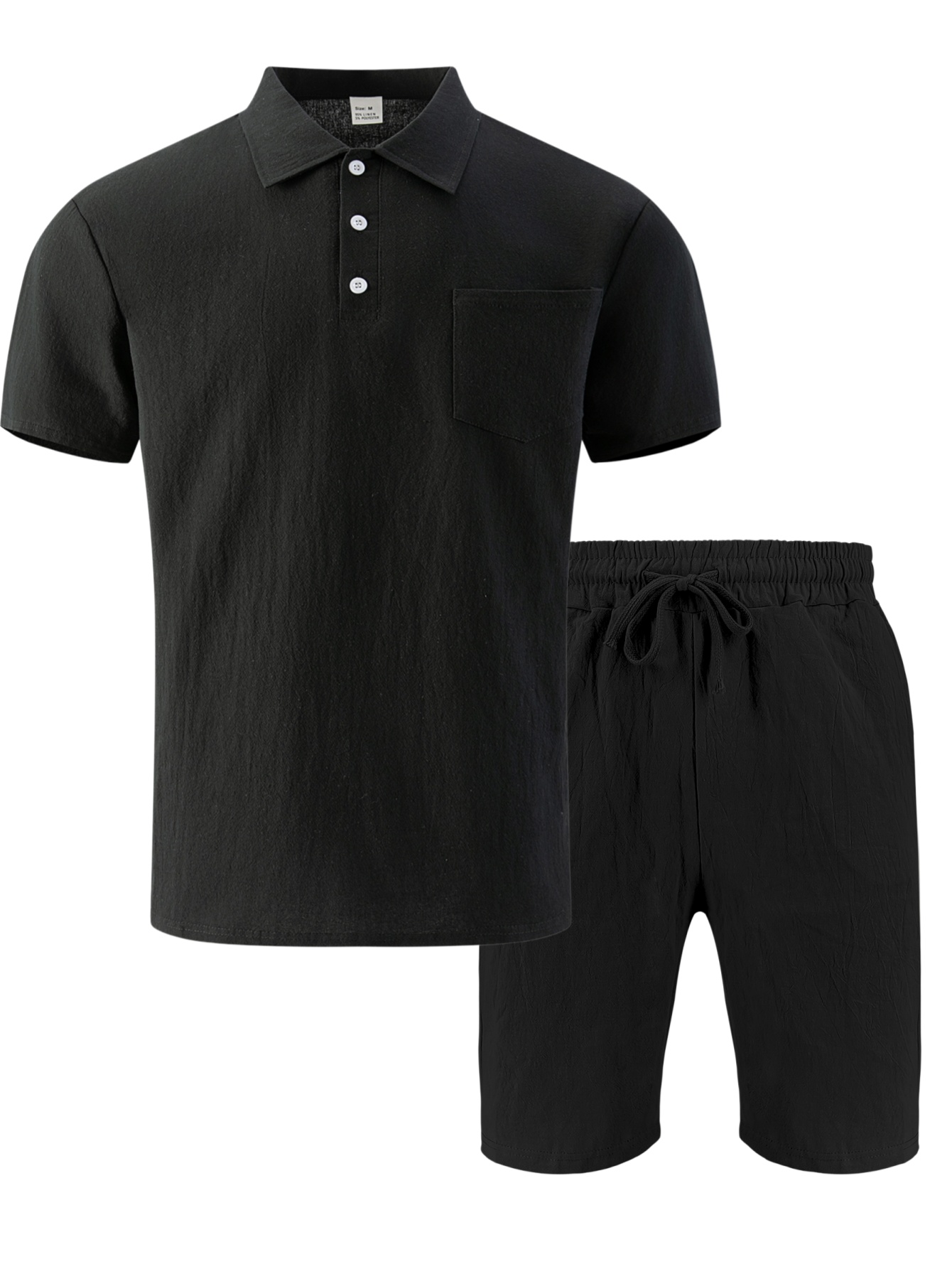 Conjunto de 2 Peças Masculino: - Short Linen Drawstring avaliação e preço