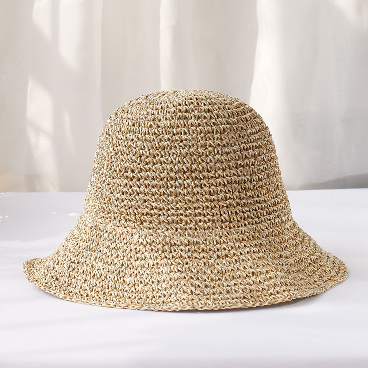 Chapéu de sol de praia feminin - Bucket Hat Straw avaliação e preço