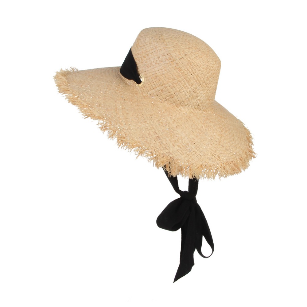 Novo grande aba larga chapéu d - Bucket Hat Straw avaliação e preço