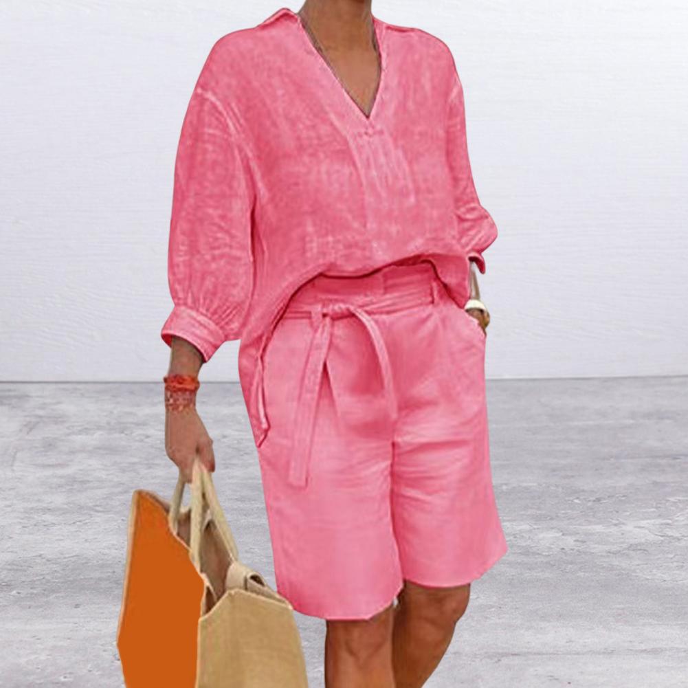 Conjunto Feminino de Algodão e - Linen Shirt Breathable avaliação e preço