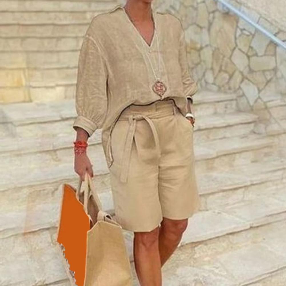 Conjunto Feminino de Algodão e - Linen Shirt Breathable avaliação e preço