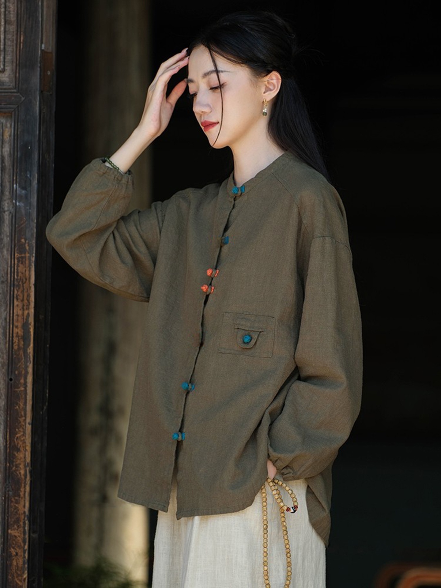 Nova Camisa Feminina Estilo Ch - Linen Shirt Breathable avaliação e preço