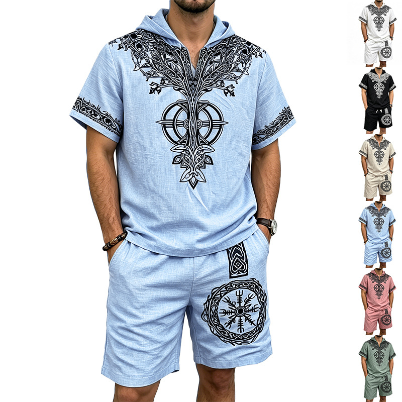 Conjunto de Verão Masculino co - Short Linen Drawstring avaliação e preço