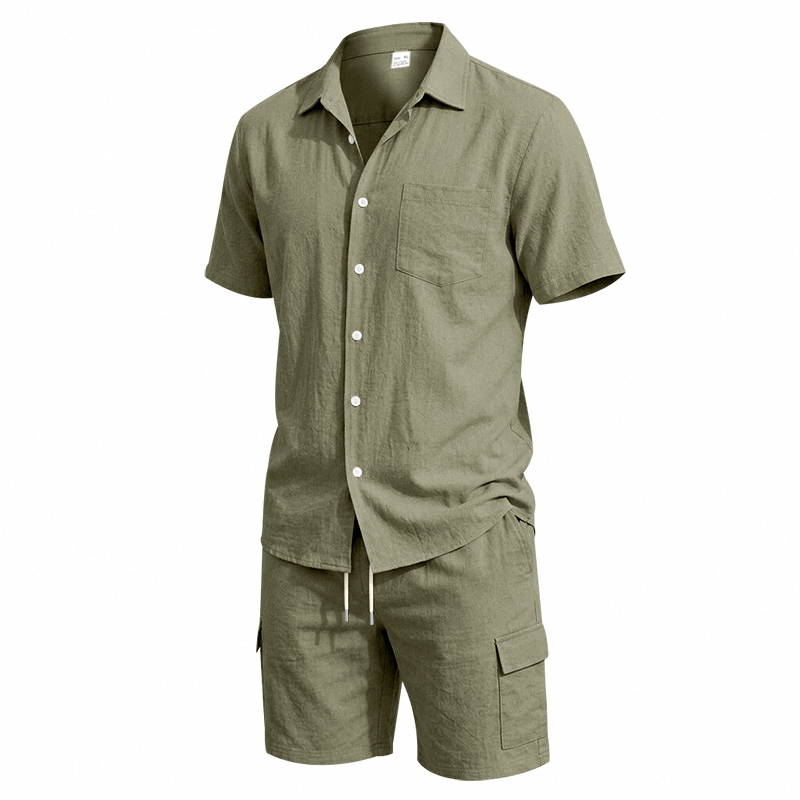 Conjunto Masculino de Verão em - Linen Shirt Breathable avaliação e preço